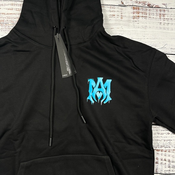 AMIRI ICE Baby Blue Logo Pull Over Hoodie Men’s Large - Picture 4 of 4